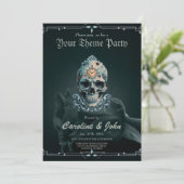 Invitation Le crâne du temps : chiffres romains (Debout devant)