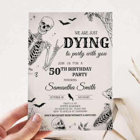 Invitation Le crâne meurt à la fête d'Halloween fête d'annive