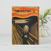 Invitation Le cri - Amusant 40ème anniversaire (Debout devant)