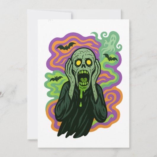 Invitation Le Cri – Dessin animé de zombie (Devant)