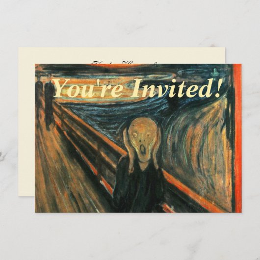 Invitation Le cri Edvard Munch Art Expressionniste Moderne (Devant / Derrière)