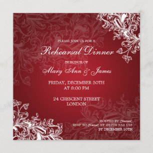 Invitation Le cru de dîner de répétition de mariage