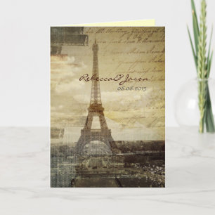 Invitation le cru scripts le mariage de Tour Eiffel de Paris
