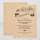 Invitation Le cru va à vélo l'invitation de baby shower (Devant / Derrière)