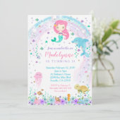 Invitation Le dauphin de sirène sous l'invitation de la mer (Debout devant)