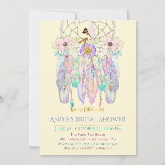 Invitation Le Dégustation De Rêves De Fée Ethnique Boho N'Imp (Devant)