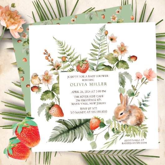 Invitation Le délicieux Baby shower lapin de la nature
