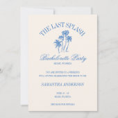 Invitation Le Dernier Splash Blue Retro Beach (Devant)