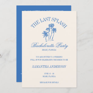 Invitation Le Dernier Splash Blue Retro Beach