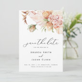 Invitation Le désert asséché de Boho Pampas sauvez les dattes (Debout devant)