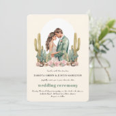 Invitation Le désert de Boho Cactus en un seul Mariage (Debout devant)