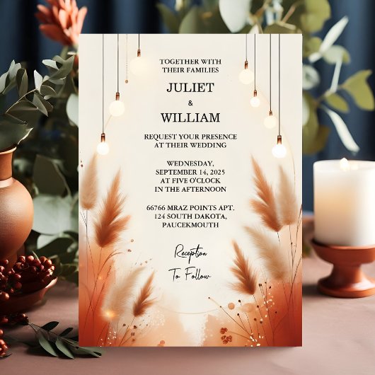 Invitation Le désert Rustique Boho Automne Ombre Mariage Brow