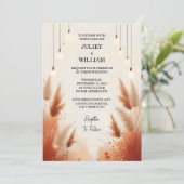 Invitation Le désert Rustique Boho Automne Ombre Mariage Brow (Debout devant)