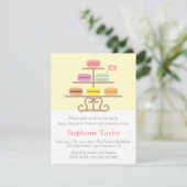Invitation Le Dessert de Macaron, Baby shower de Tea Party, M (Debout devant)