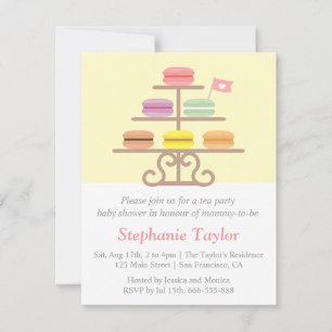 Invitation Le Dessert de Macaron, Baby shower de Tea Party, M