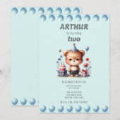 Invitation Le deuxième anniversaire d'Arthur (Devant / Derrière)
