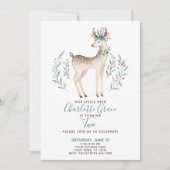 Invitation Le deuxième anniversaire du bébé des cerfs de forê (Devant)
