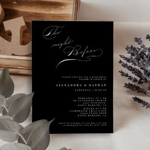 Invitation Le dîner de répétition de la veille au soir en noi