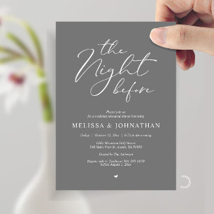 Invitation Le Dîner de Répétition de Mariage Romantique de la