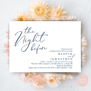 Invitation Le Dîner de Répétition de Mariage Romantique de la