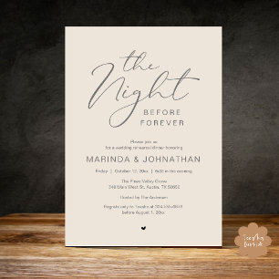 Invitation Le dîner de répétition de mariage romantique de la