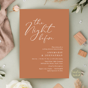Invitation Le Dîner de Répétition de Mariage Romantique la Ve