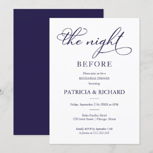 Invitation Le Dîner de Répétition de Scénario Navy Blue de la