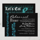 Invitation Le dîner de répétition mangent la boisson (Devant / Derrière)