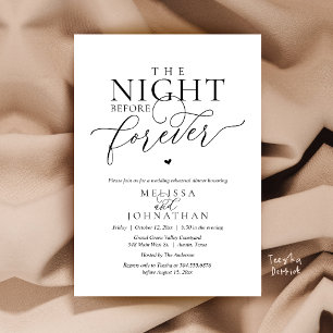 Invitation Le Dîner de Répétition Romantique de la Nuit Avant