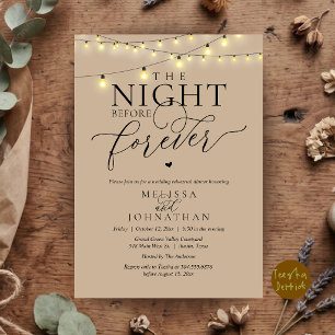 Invitation Le Dîner de Répétition Romantique de la Nuit Avant