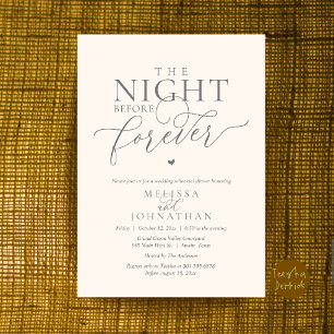 Invitation Le Dîner de Répétition Romantique de la Veille de
