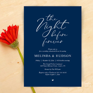 Invitation Le dîner de répétition romantique de la veille pou