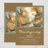 Invitation Le dîner de Thanksgiving de la saison changeante (Devant / Derrière)