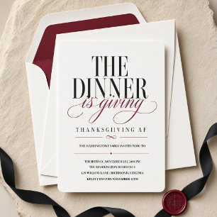 Invitation Le dîner donne une fête de Thanksgiving AF