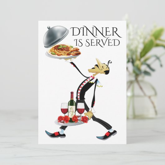 Invitation Le dîner est servi (Debout devant)
