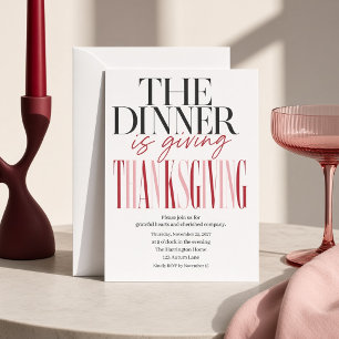 Invitation Le dîner organise une fête de Thanksgiving