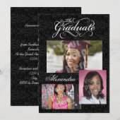 Invitation Le Diplômé, 3 Photo Collage Graduation (Devant / Derrière)