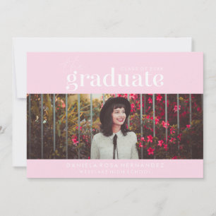 INVITATION LE DIPLÔMÉ AUDACIEUX CARTON D'INVITATION PHOTO À