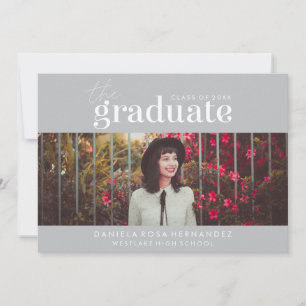INVITATION LE DIPLÔMÉ AUDACIEUX CARTON D'INVITATION PHOTO À