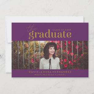 INVITATION LE DIPLÔMÉ AUDACIEUX CARTON D'INVITATION PHOTO D