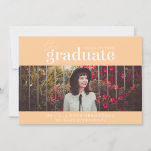 INVITATION LE DIPLÔMÉ AUDACIEUX CARTON D'INVITATION PHOTO D