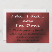 Invitation Le divorce est définitif (Devant)