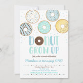 Invitation Le DONUG grandit vers le haut Garçon de Donut Bleu (Devant)