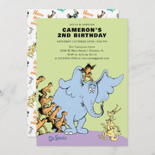 Invitation Le Dr Seuss Horton entend un Qui ! ANNIVERSAIRE