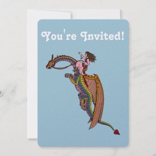 Invitation Le dragon arc-en-ciel (Devant)