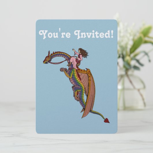 Invitation Le dragon arc-en-ciel (Debout devant)