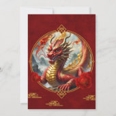 Invitation Le dragon chinois rouge or vous souhaite une bonne (Dos)