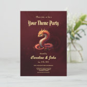 Invitation Le dragon serpent doré. (Debout devant)