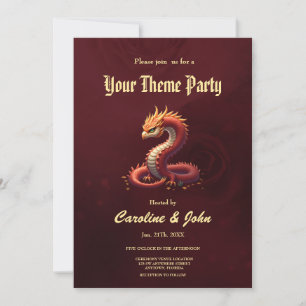 Invitation Le dragon serpent doré.