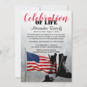 Invitation Le drapeau américain et les bottes célèbrent la vi (Devant)